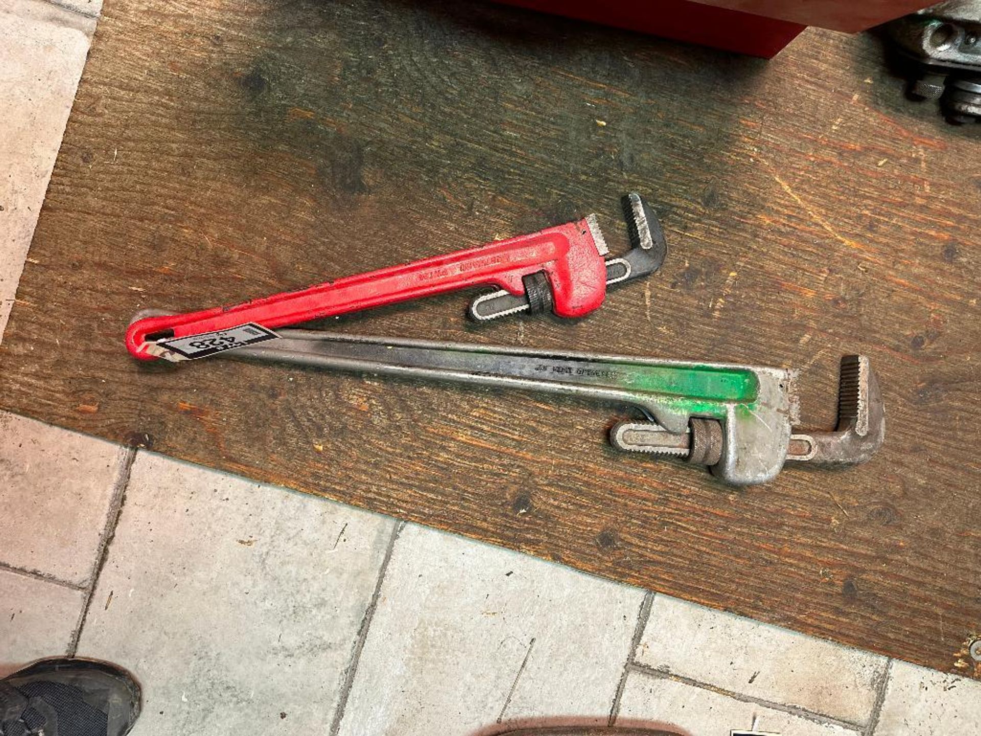 Lot of (1) Westward 36" Aluminum Pipe Wrench and (1) Westward 24" Steel Pipe Wrench - Image 2 of 2