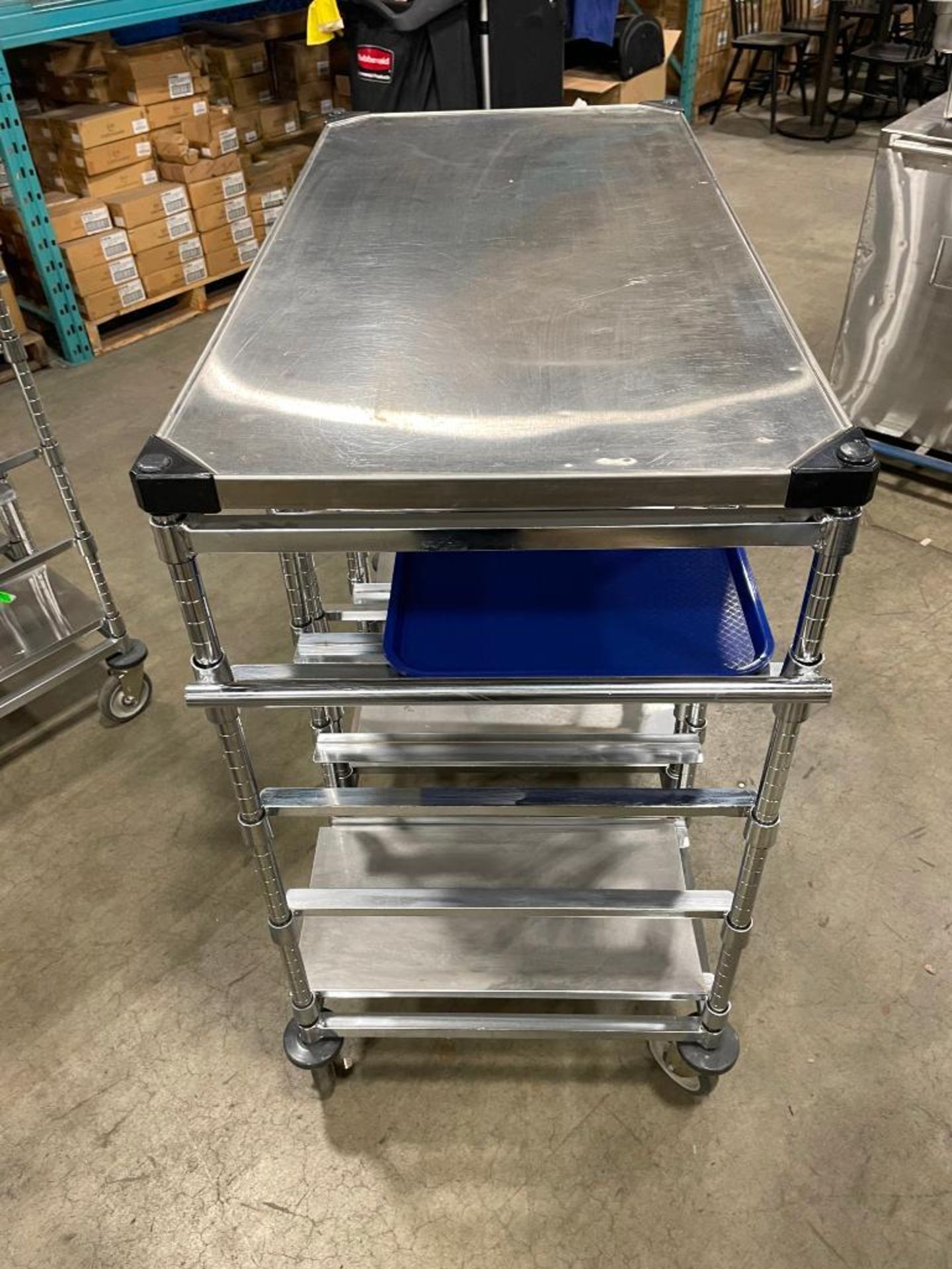 47" X 24" STAINLESS STEEL CART WITH 9-SLOT PAN HOLDER - Image 3 of 7