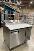 EFI CPDR1-27VC-R 44" PIZZA PREP TABLE WITH STAINLESS STEEL OVERSHELF