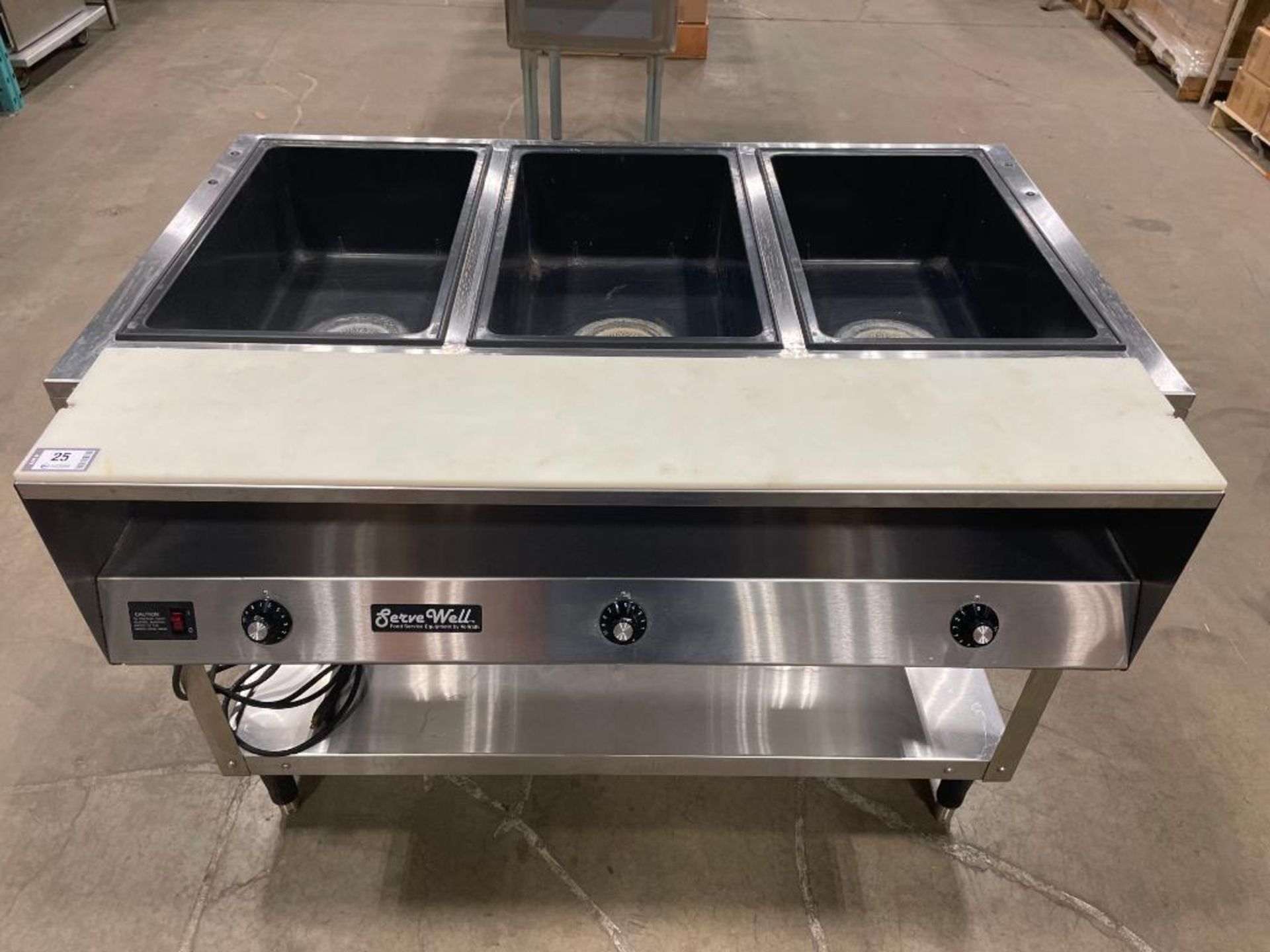 VOLLRATH 38003 3-WELL SERVEWELL STAINLESS STEEL STEAM TABLE