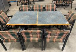 (2) SETS OF 36" X 36" DINING TABLE WITH (4) ARM CHAIRS