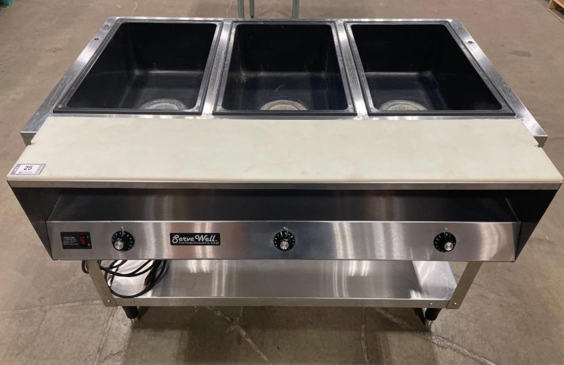 VOLLRATH 38003 3-WELL SERVEWELL STAINLESS STEEL STEAM TABLE - Image 9 of 17