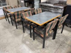 (2) SETS OF 48" X 30" DINING TABLE WITH (4) ARM CHAIRS