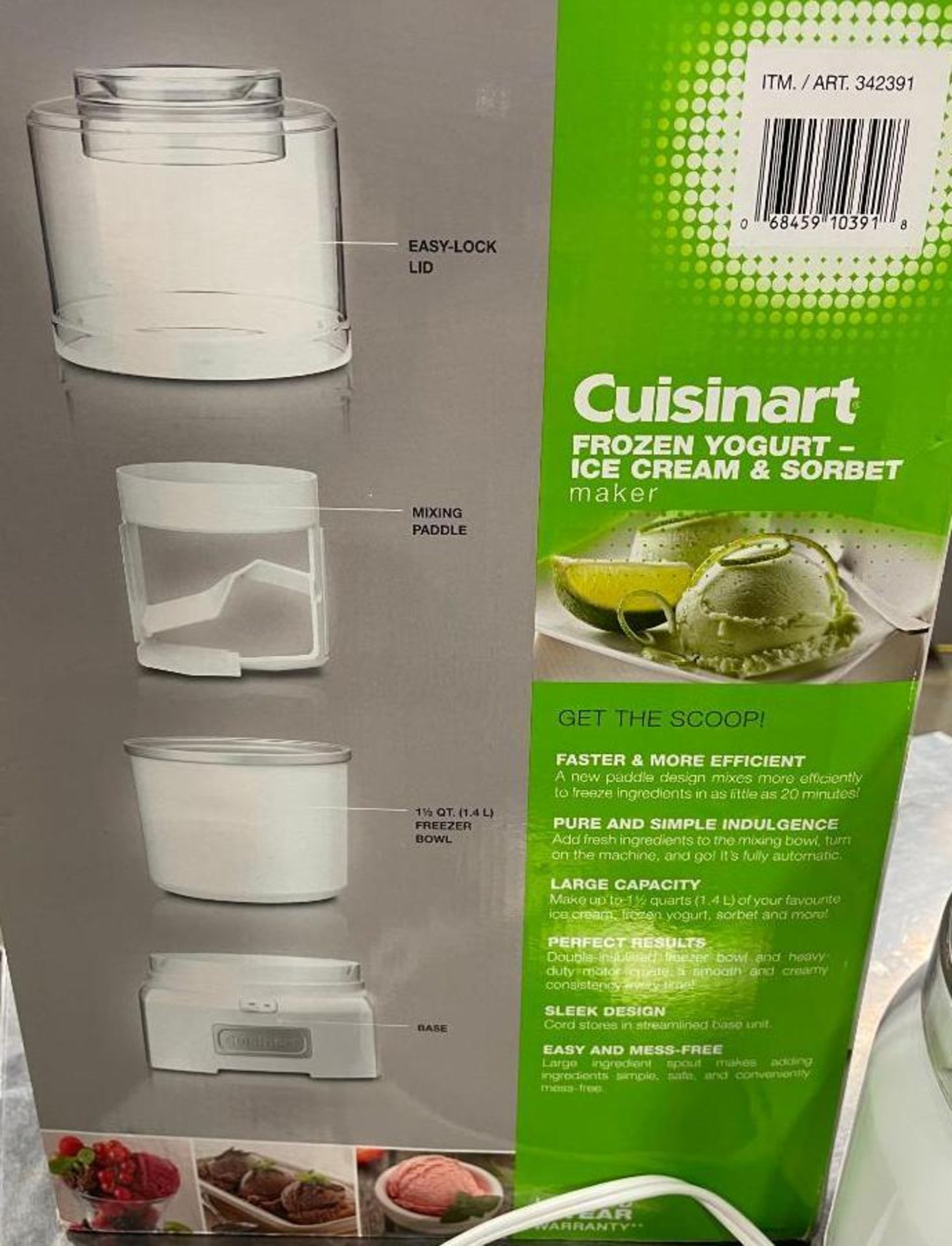 CUISINART FROZEN YOGURT, ICE CREAM & SORBET MAKER - Image 9 of 10