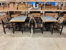 (2) SETS OF 48" X 30" DINING TABLE WITH (4) ARM CHAIRS