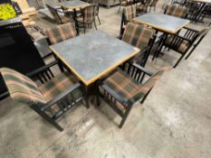 (2) SETS OF 36" X 36" DINING TABLE WITH (4) ARM CHAIRS