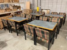 (4) SETS OF 48" X 30" DINING TABLE WITH (4) ARM CHAIRS