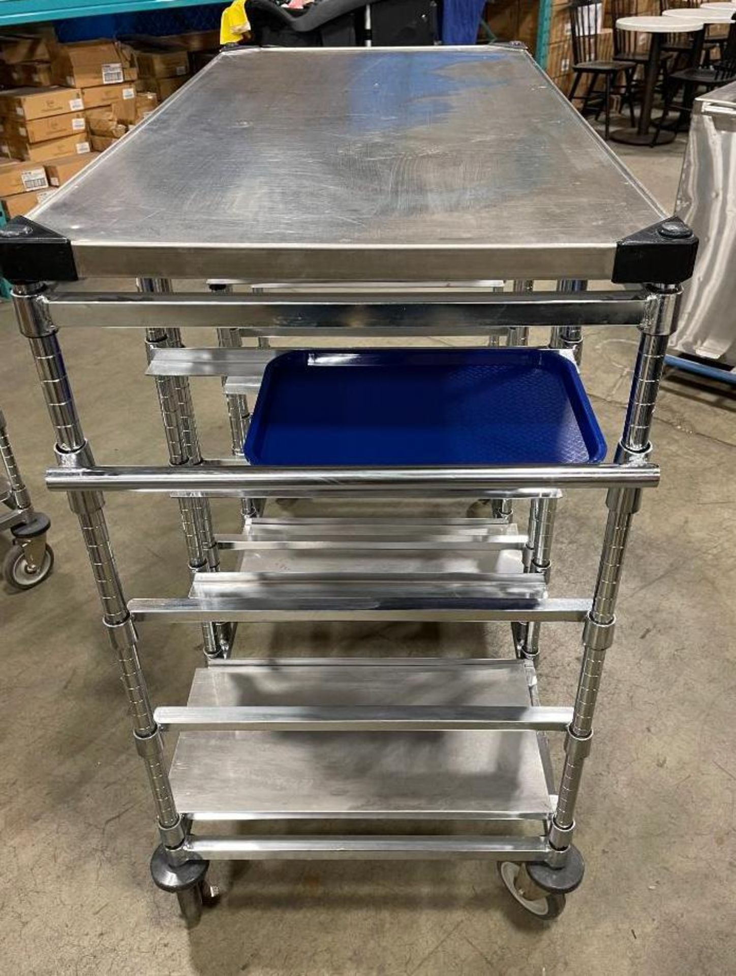 47" X 24" STAINLESS STEEL CART WITH 9-SLOT PAN HOLDER - Image 4 of 7