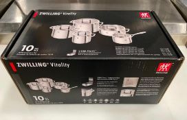 ZWILLING VITALITY 10-PIECES INDUCTION CAPABLE COOKWARE SET - NEW