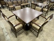 36" X 36" SINGLE PEDESTAL DINING TABLE WITH (4) ADRIA MICHELLE ARM CHAIRS
