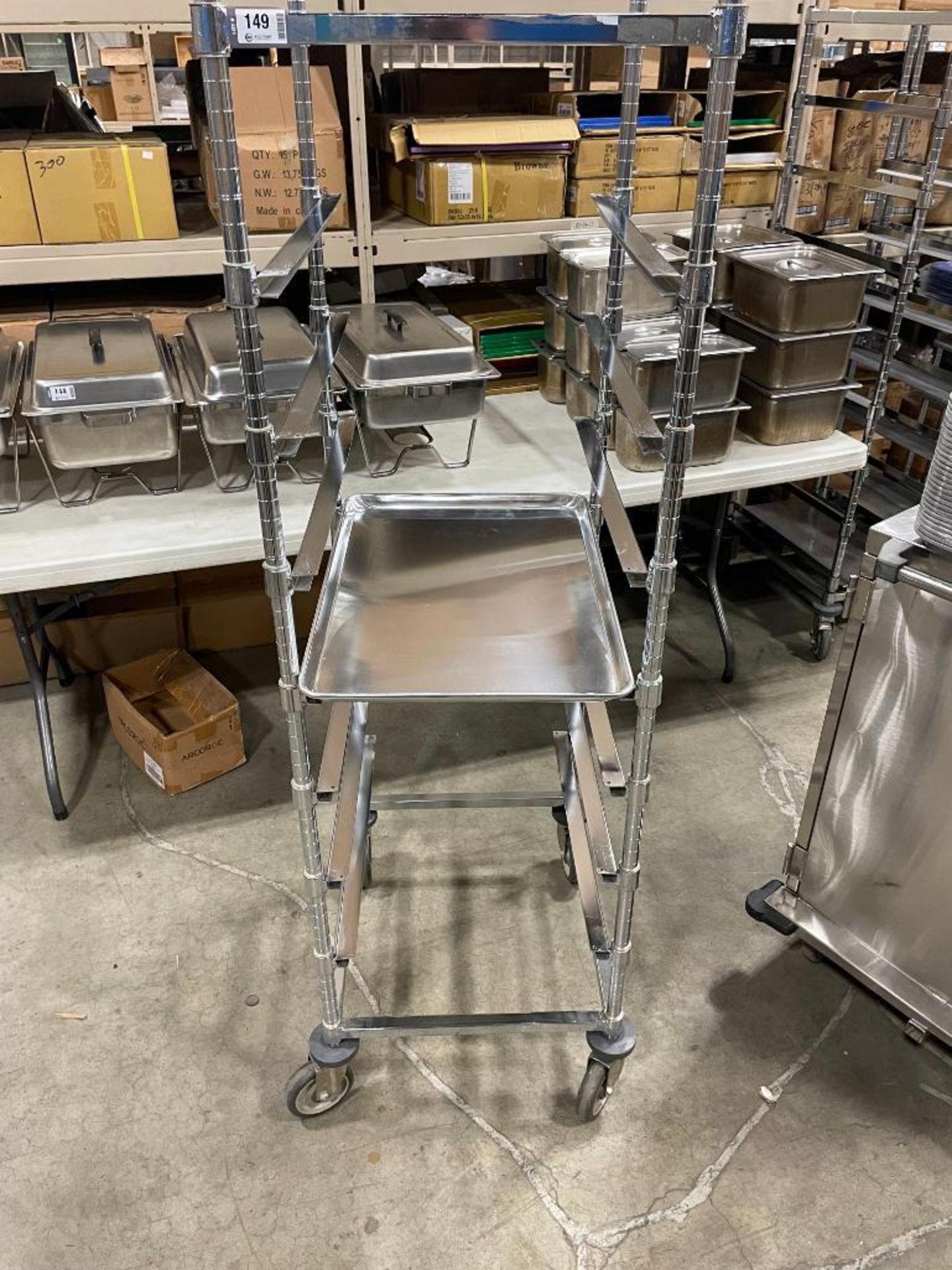 20.5" X 23" 7-SLOT STAINLESS STEEL MOBILE PAN RACK - Image 2 of 5