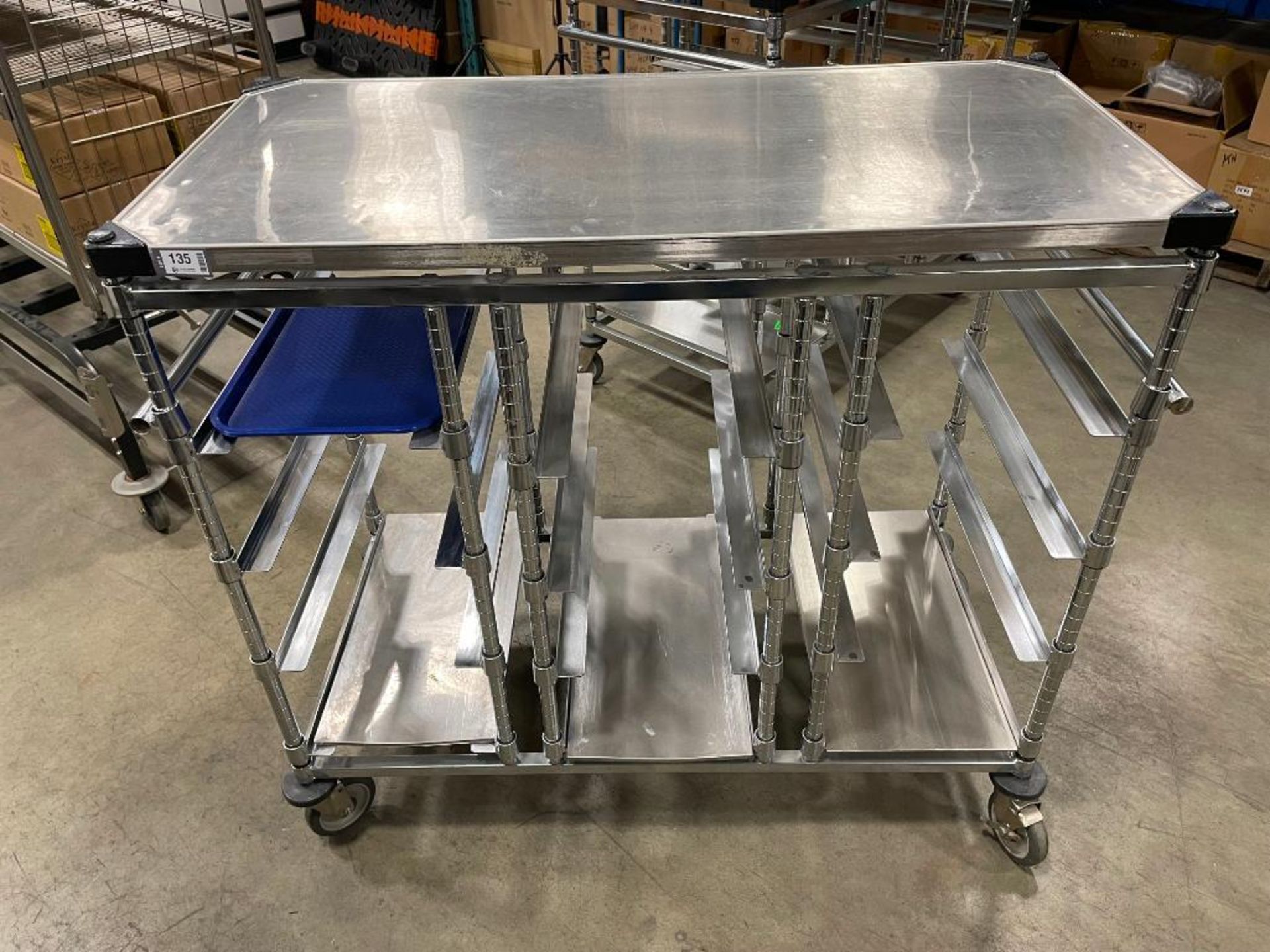 47" X 24" STAINLESS STEEL CART WITH 9-SLOT PAN HOLDER - Image 2 of 7