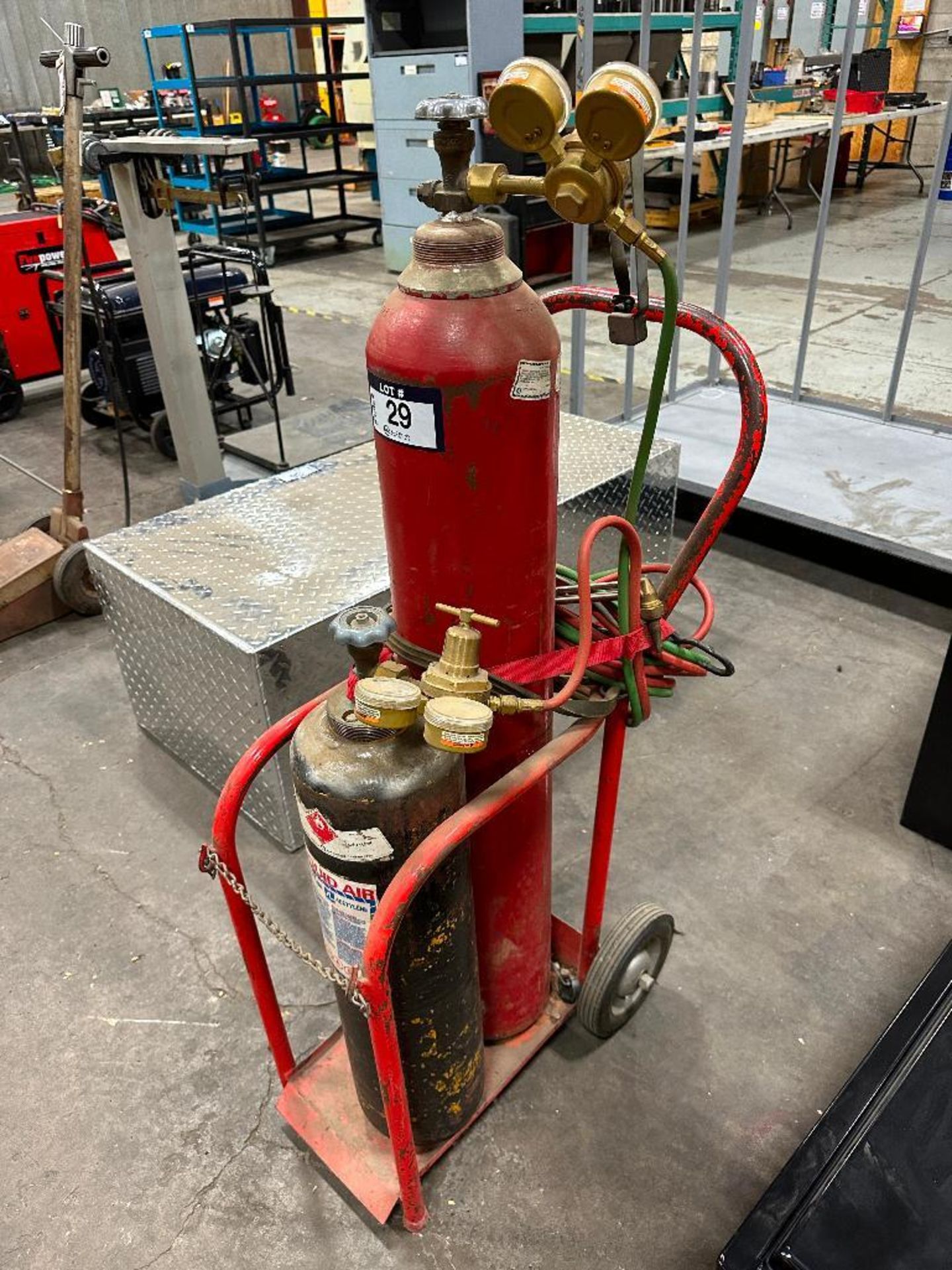 Oxy/ Acetylene Cart w/ Torch, Gauges, Striker, etc. - Image 2 of 7