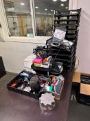 Lot of Asst. Office Supplies including File Organizers, Staplers, Label Maker, etc.
