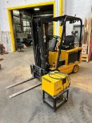 Daewoo BC25S-2 3-Stage Electric Forklift, 4,550lb. Capacity, 3934hrs Showing (Does Not Run)