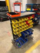 Mobile Double Sided Parts Bin Rack w/ Asst. Contents Including Screws, Bolts, Pins, etc.