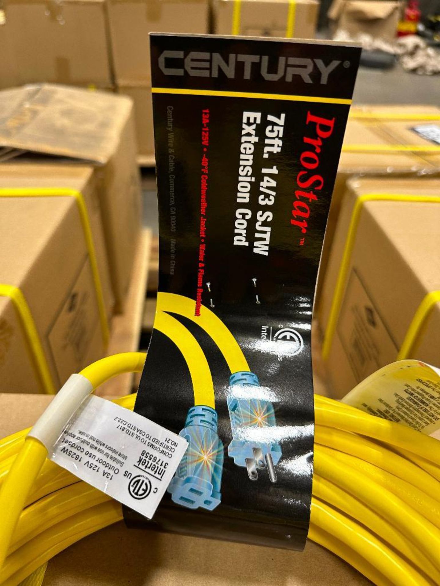 Box of (4) 75' 14/3 Pro Star Lighted Extension Cords - Image 3 of 4