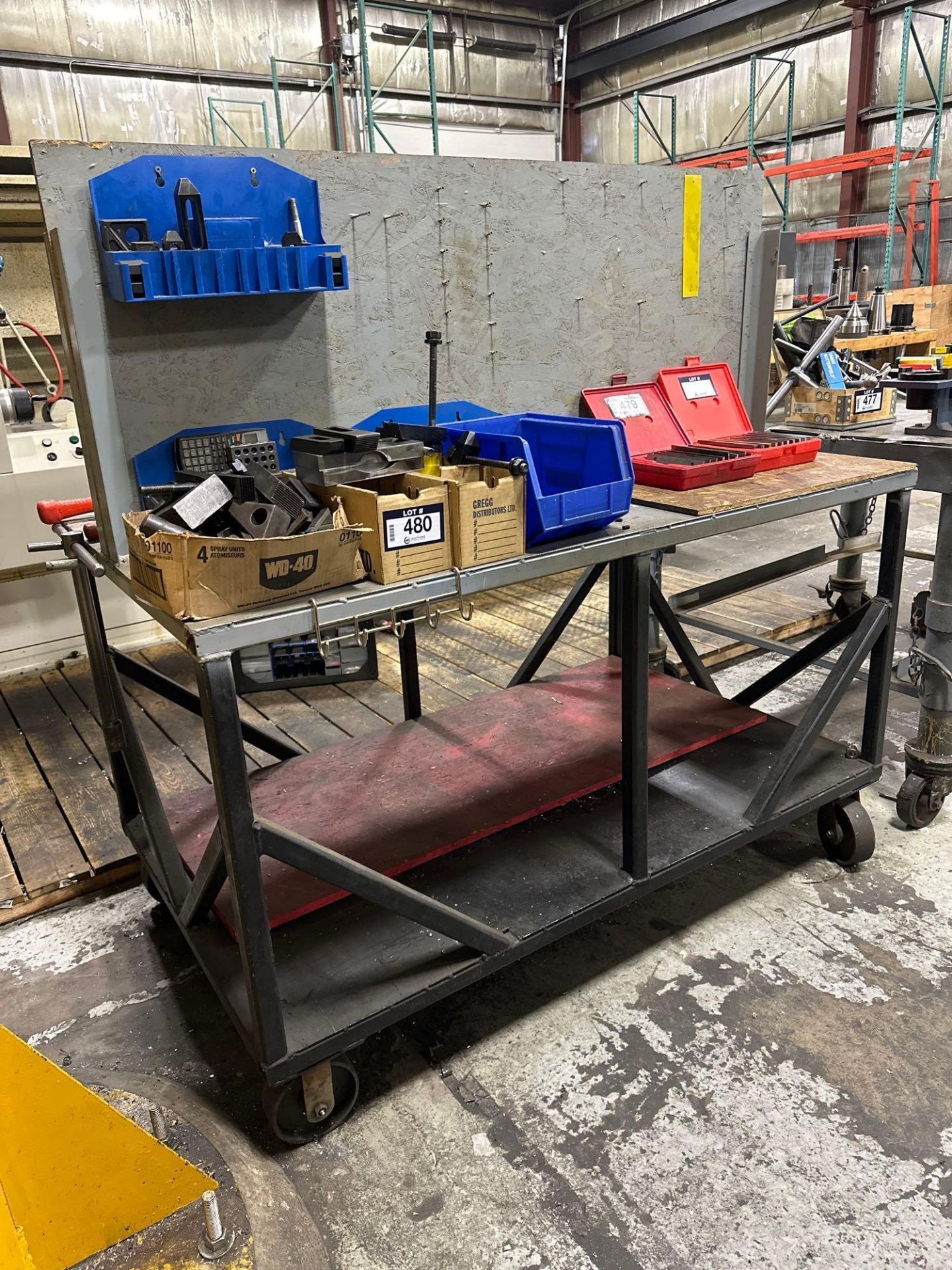 60” X 36” Mobile Steel Double Sided Work Station w/ Undershelf - Image 2 of 2
