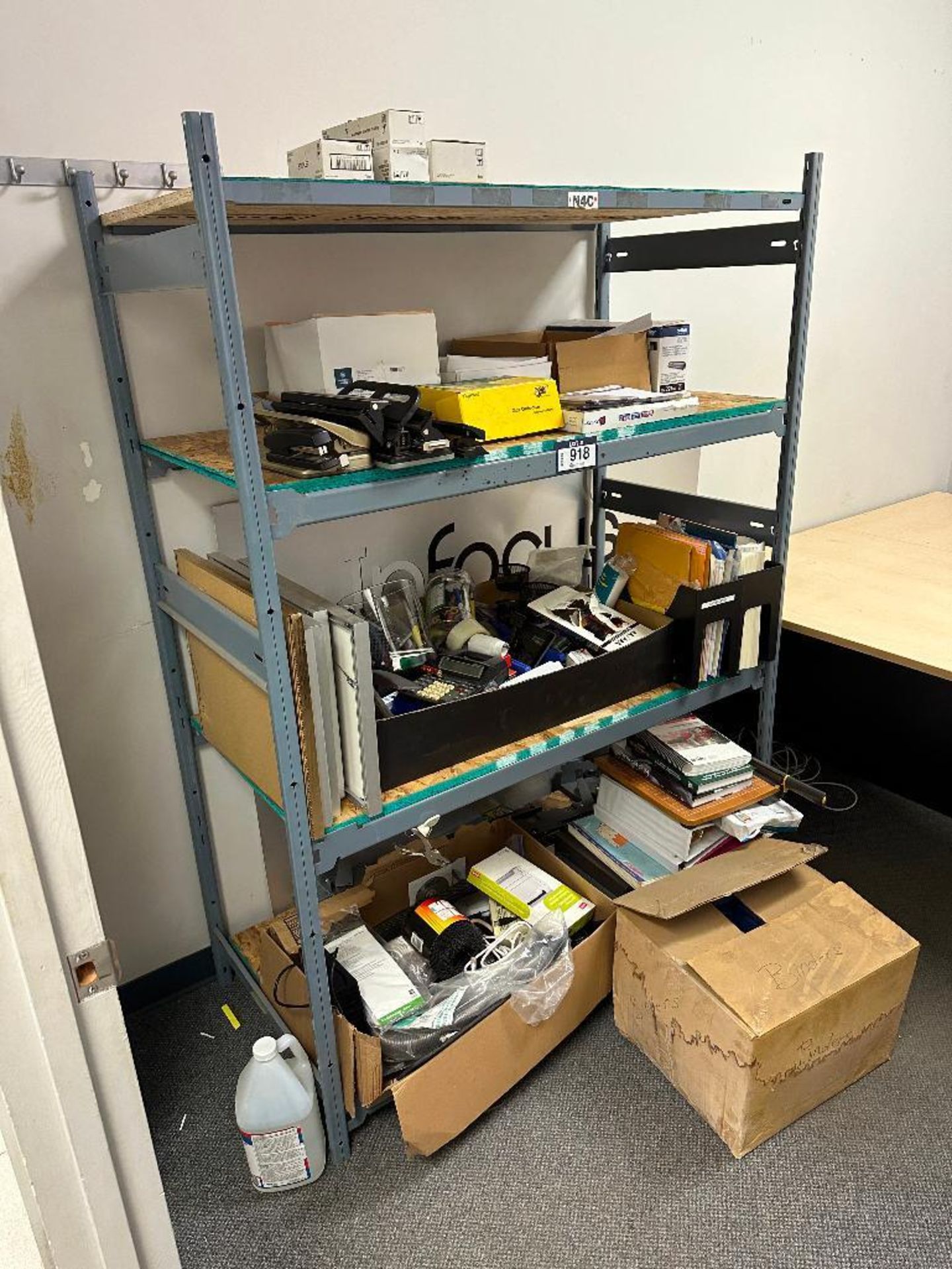 (1) Section Of Racking w/ Asst. Office Supplies including Pens, Folders, Calculator, Hole Punches, S - Image 5 of 9