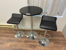 Lot of (2) Bar Chairs and (1) Bar Table