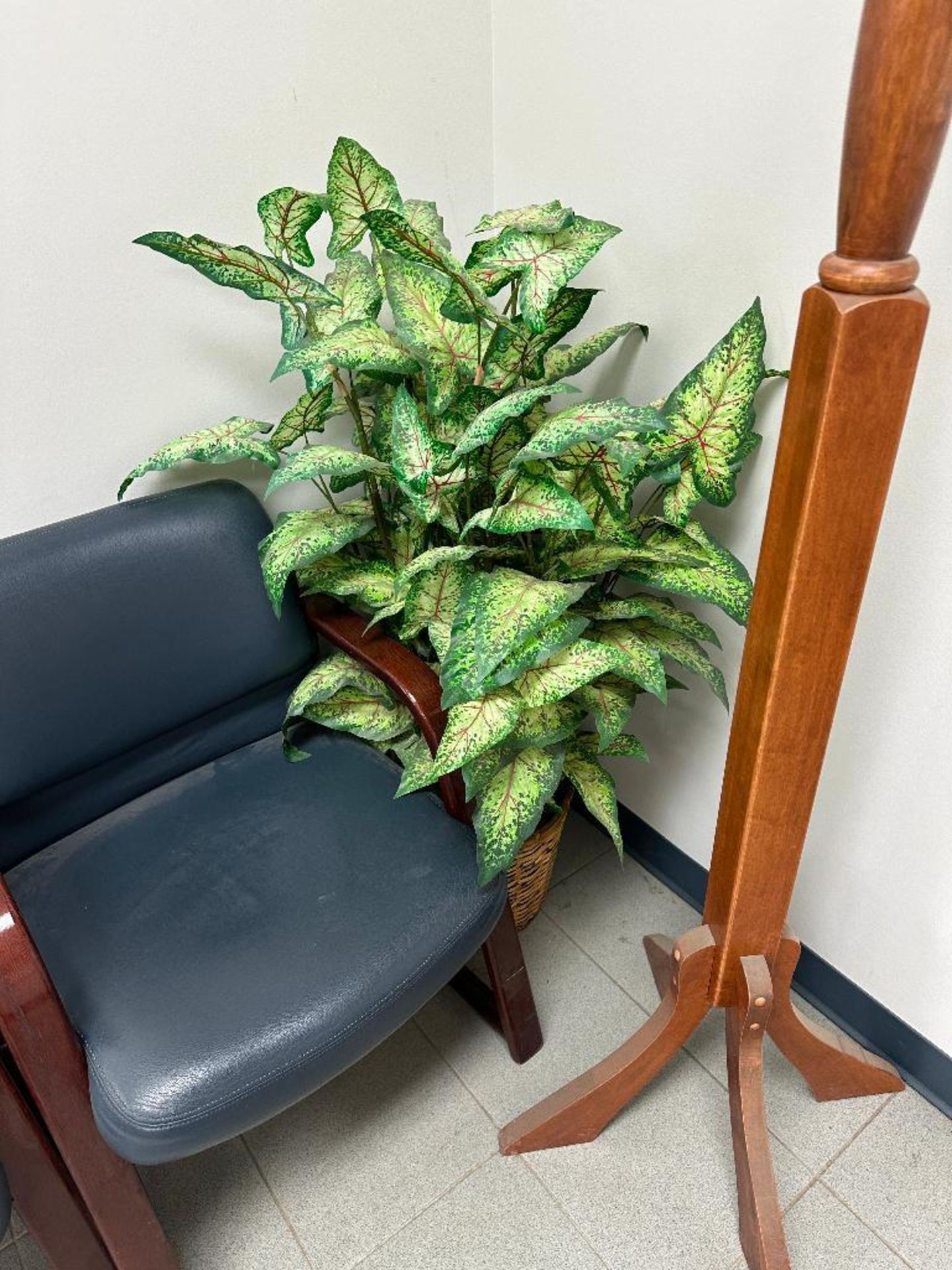Lot of (3) Side Chairs, (1) Fake Plant, and (1) Coat Rack - Image 4 of 5