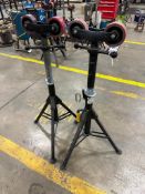 Lot of (2) Sumner Fold-A-Jack 2,500lb. Roller Head Pipe Stands