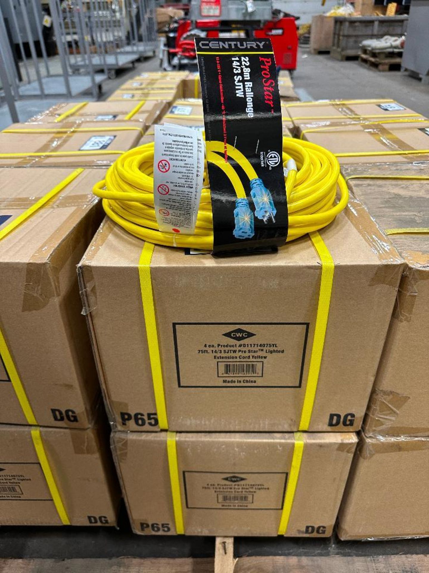 Lot of (8) 75' 14/3 Pro Star Lighted Extension Cords - Image 2 of 4