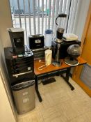 Lot of Water Cooler, Toaster Oven, Toaster, Microwave, Magic Bullet, Kettle, Side Table, etc.