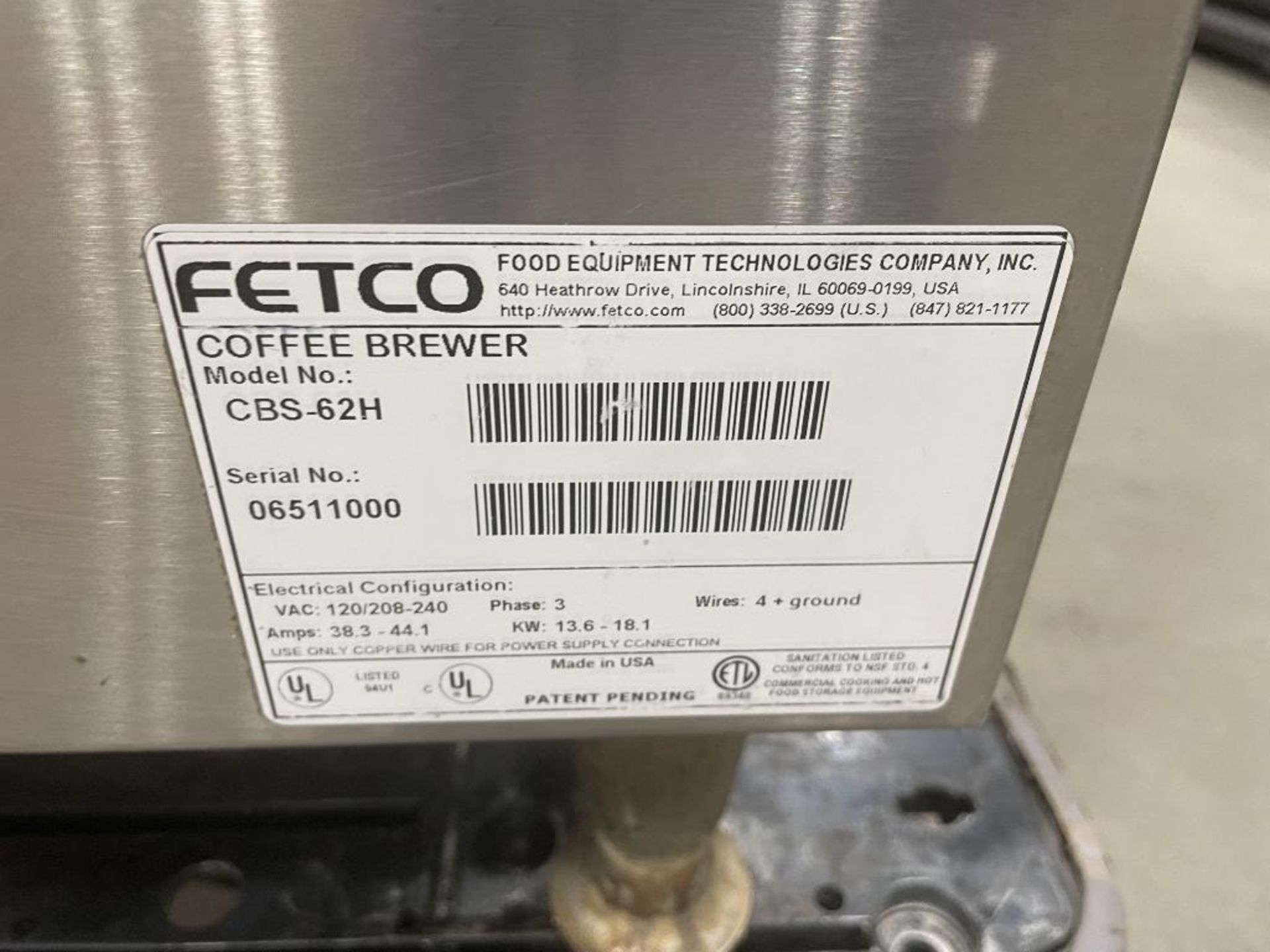 FETCO CBS-62H TWIN COFFEE BREWER - Image 4 of 16