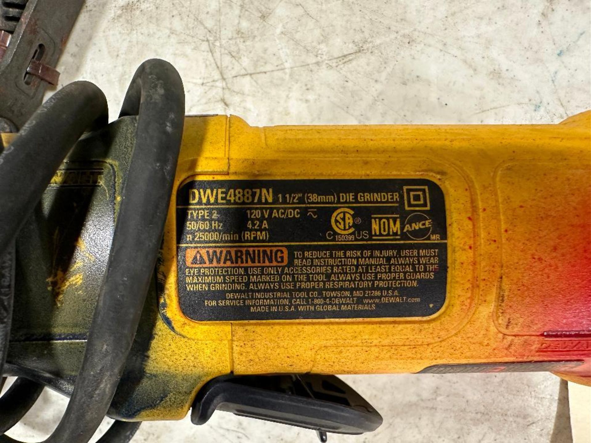 DeWalt DWE4887N 1-1/2" Die Grinder - Image 6 of 6