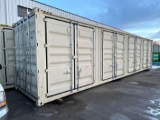 Single Use 40' High Cube Shipping Container with (4) Side Doors