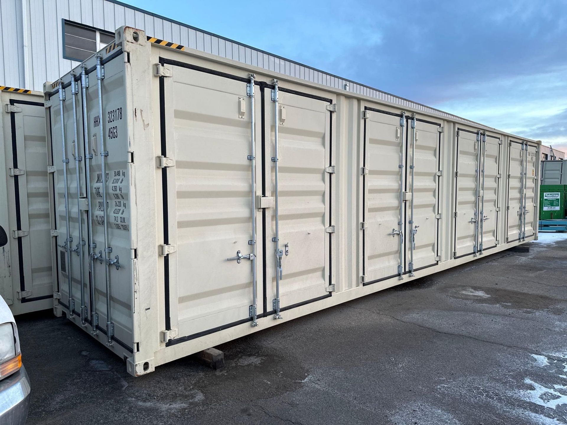 Single Use 40' High Cube Shipping Container with (4) Side Doors