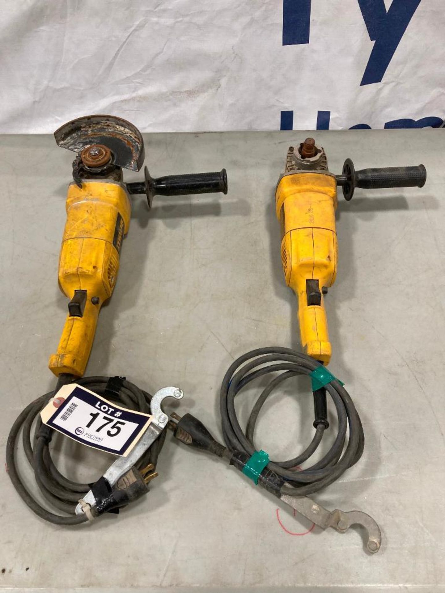 Lot of (2) DeWalt DW831 5" Angle Grinders