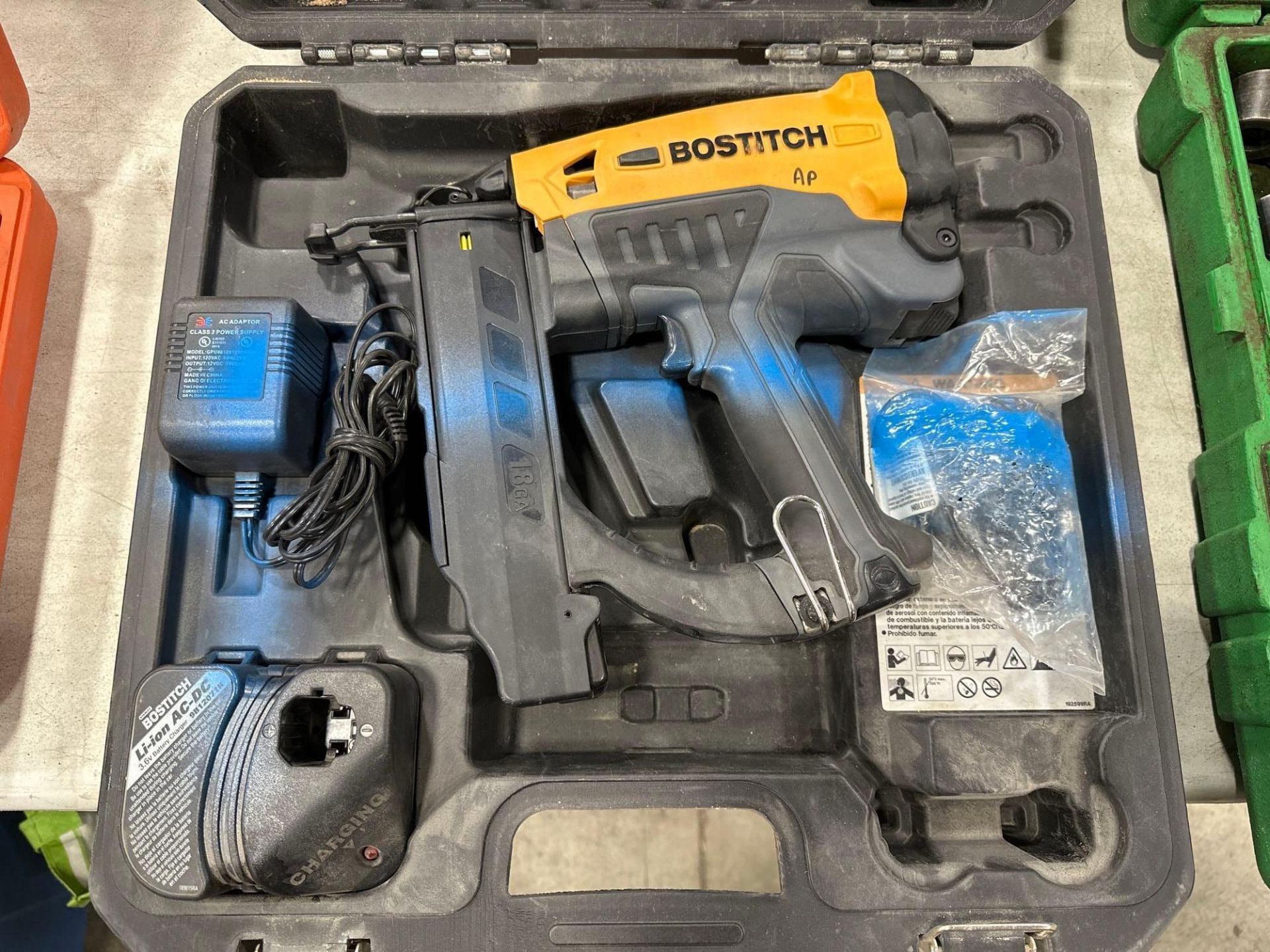 Bostitch GBT1850K 18Ga. Cordless Stapler w/ Charger, Battery, etc. - Image 2 of 3