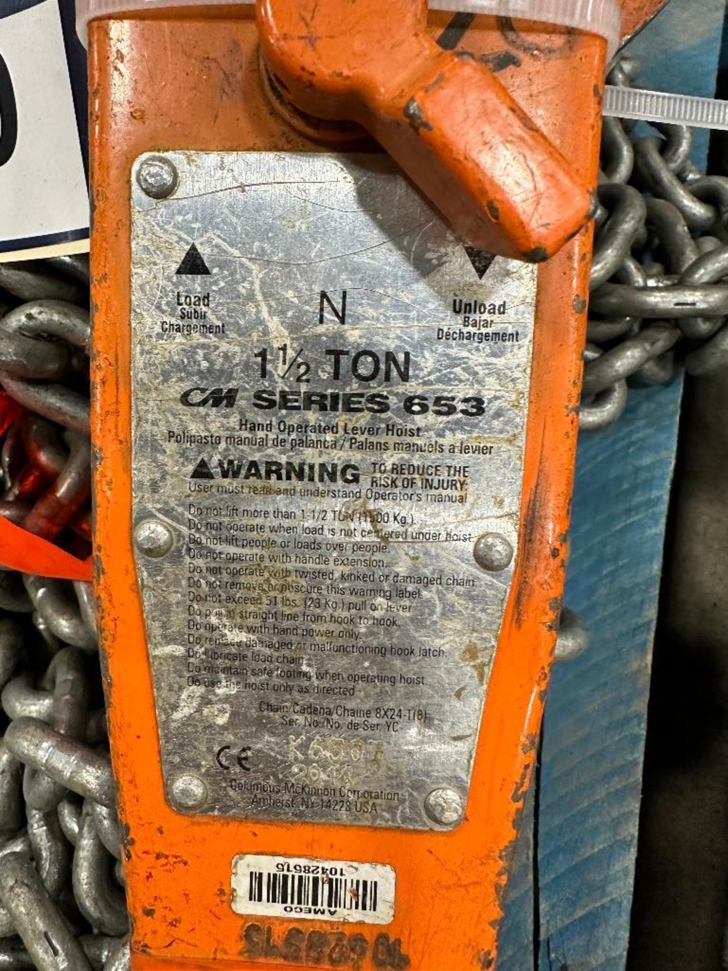 CM 1-1/2-TON Lever Hoist - Image 4 of 4