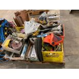 Pallet of Asst. Duct Covers, Cedar Shims, Paint Equipment, Abrasives, Handles, etc.