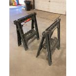 Lot of (2) Benchmark Heavy Duty Folding Sawhorses, 1200 lbs Capacity