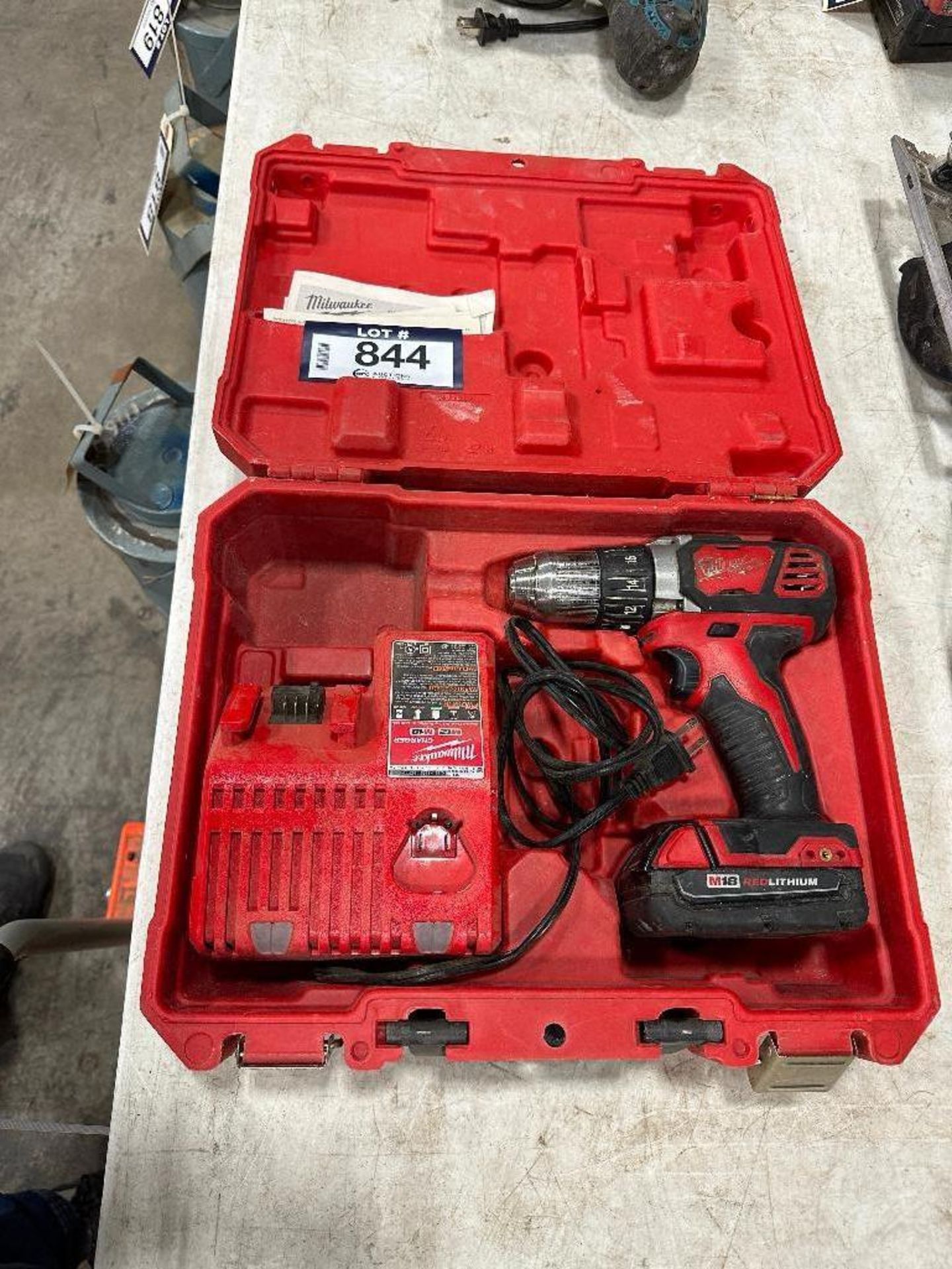 Milwaukee Cordless Drill w/ Battery, Charger, Case, etc.