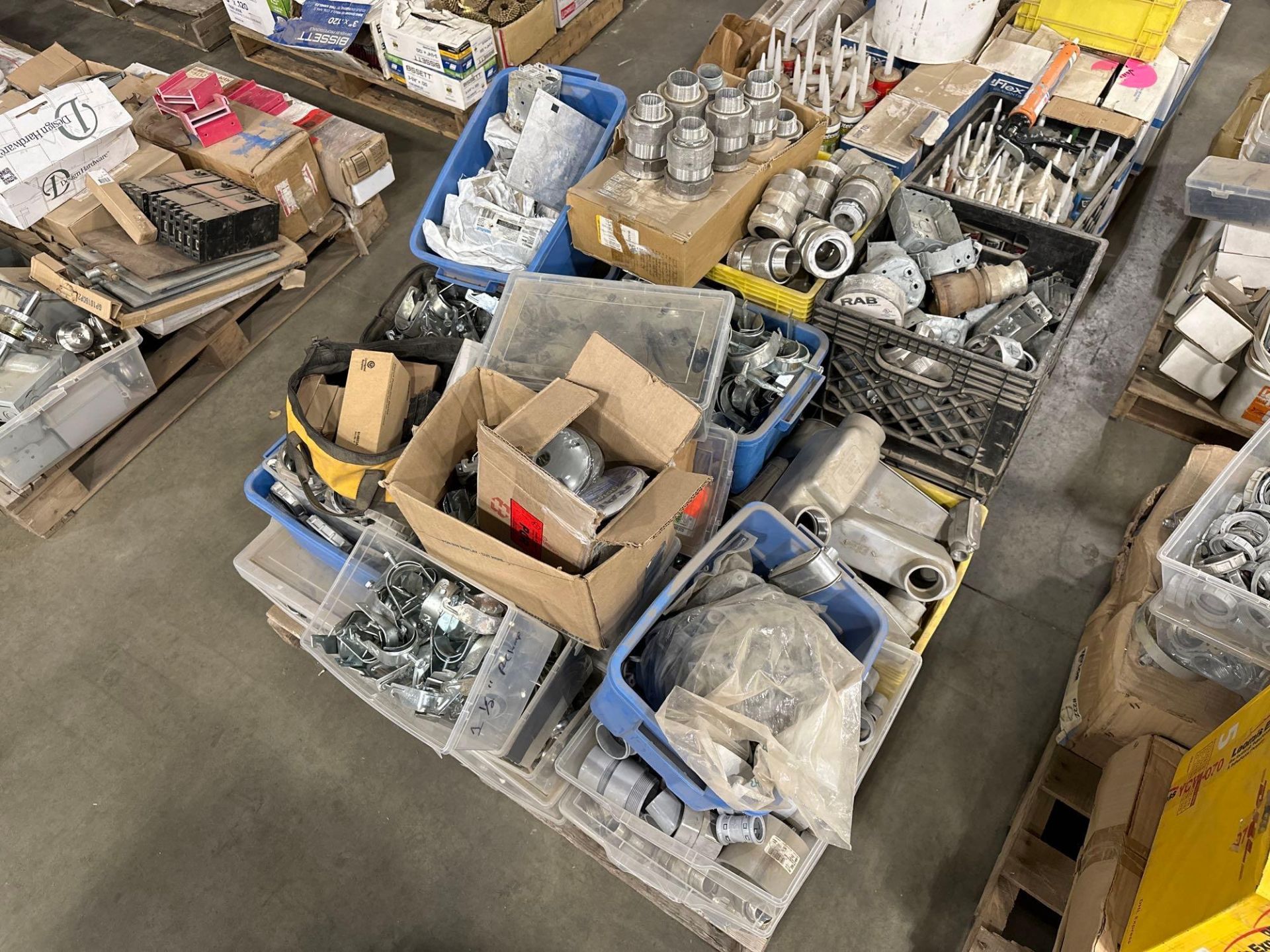 Pallet of Asst. Connectors, Hangers, Electrical Boxes, Breakers, Straps, etc. - Image 2 of 3