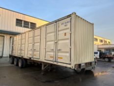 Single Use 40' High Cube Shipping Container with (4) Side Doors & Fork Pockets