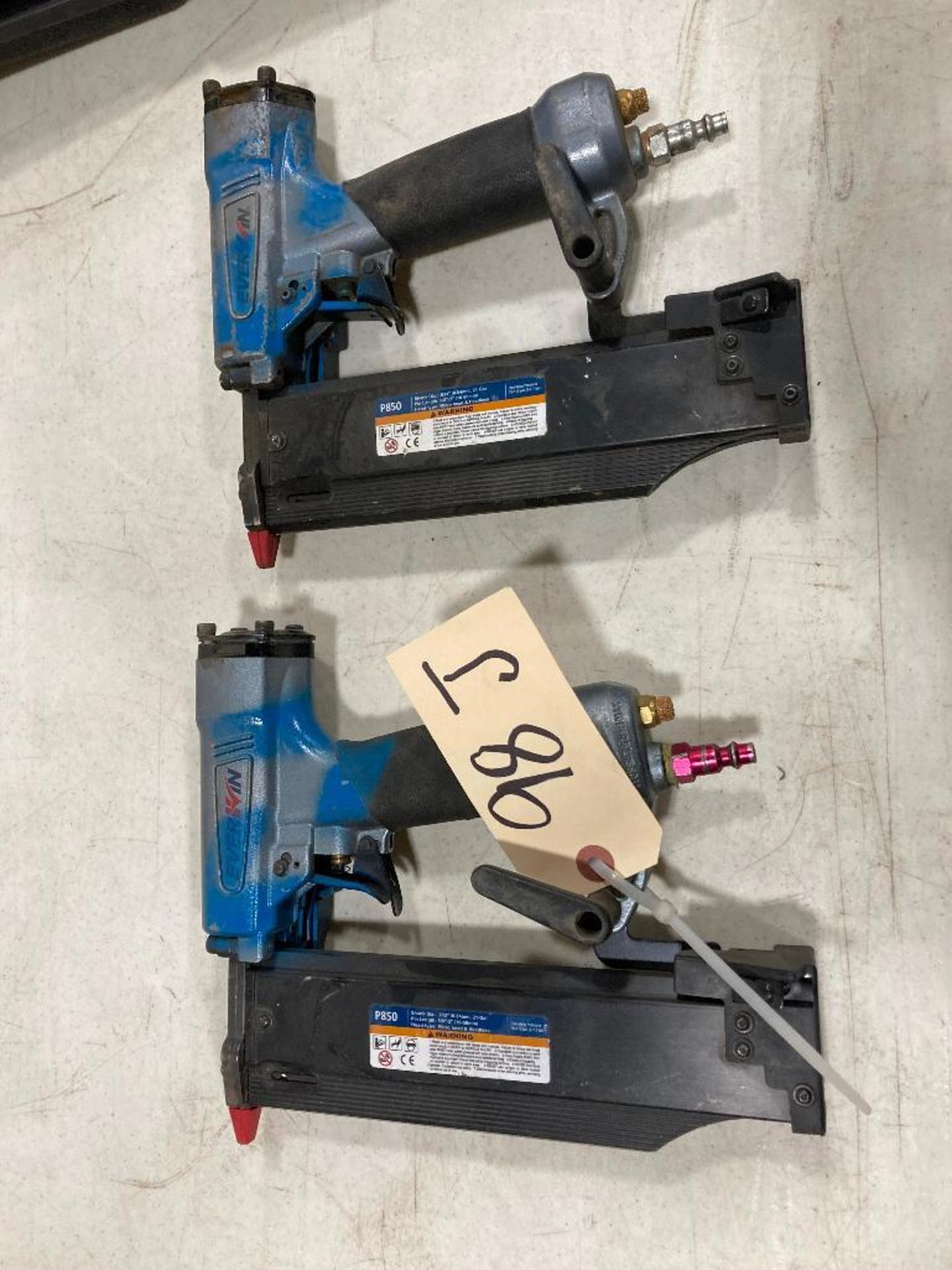 Lot of (2) Everwin P850 Pneumatic Brad Nailers