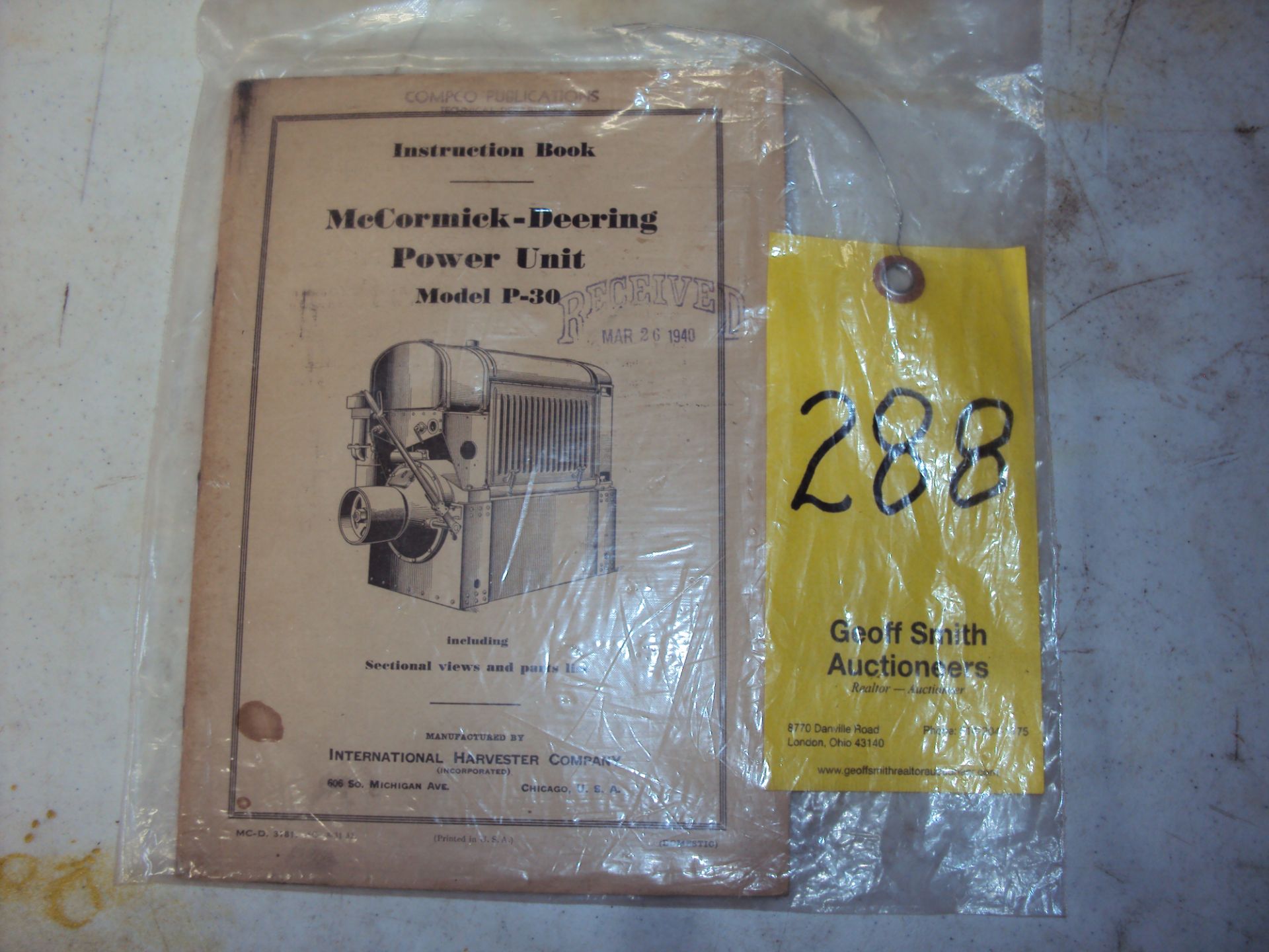 McCormick Deering Power Unit Model T-30 Manual