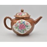 A CHINESE 'FAMILLE ROSE' PORCELAIN ‘BATAVIAN WARE’ TEAPOT & COVER, EARLY QIANONG PERIOD, CIRCA 1740
