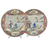FOUR CHINESE EXPORT ‘FAMILLE-ROSE’ PORCELAIN ‘ROMANCE OF THE WESTERN CHAMBER’ PLATES, YONGZHENG