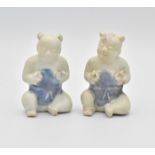 TWO CHINESE BLUE AND WHTE PORCELAIN ‘CA MAU’ SHIPWRECK MODELS OF BOYS, KANGXI PERIOD, CIRCA 1725