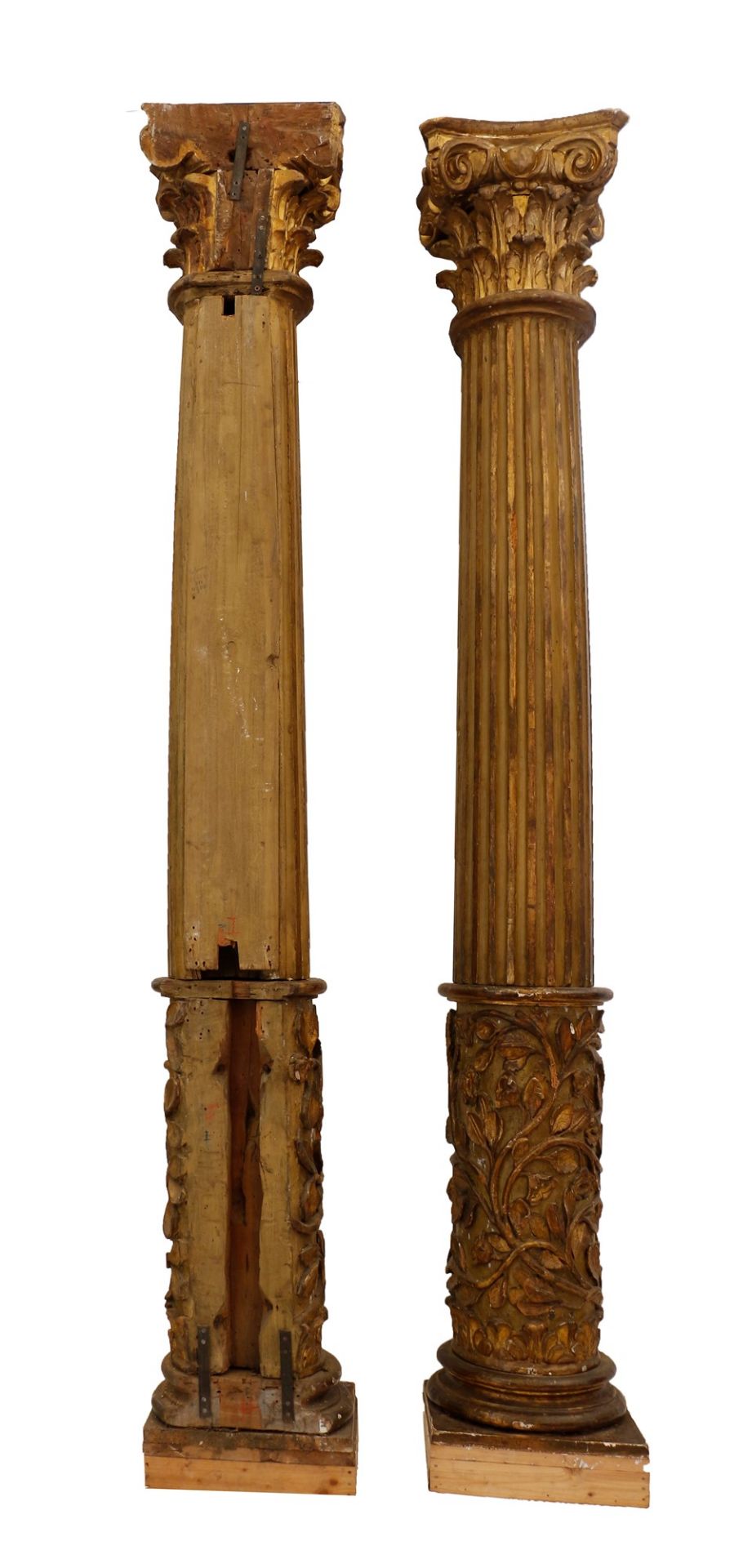 Monumentale coppia di colonne in legno dorato e laccato. Centro Italia, fine del XVI inizi del XVII  - Image 2 of 2