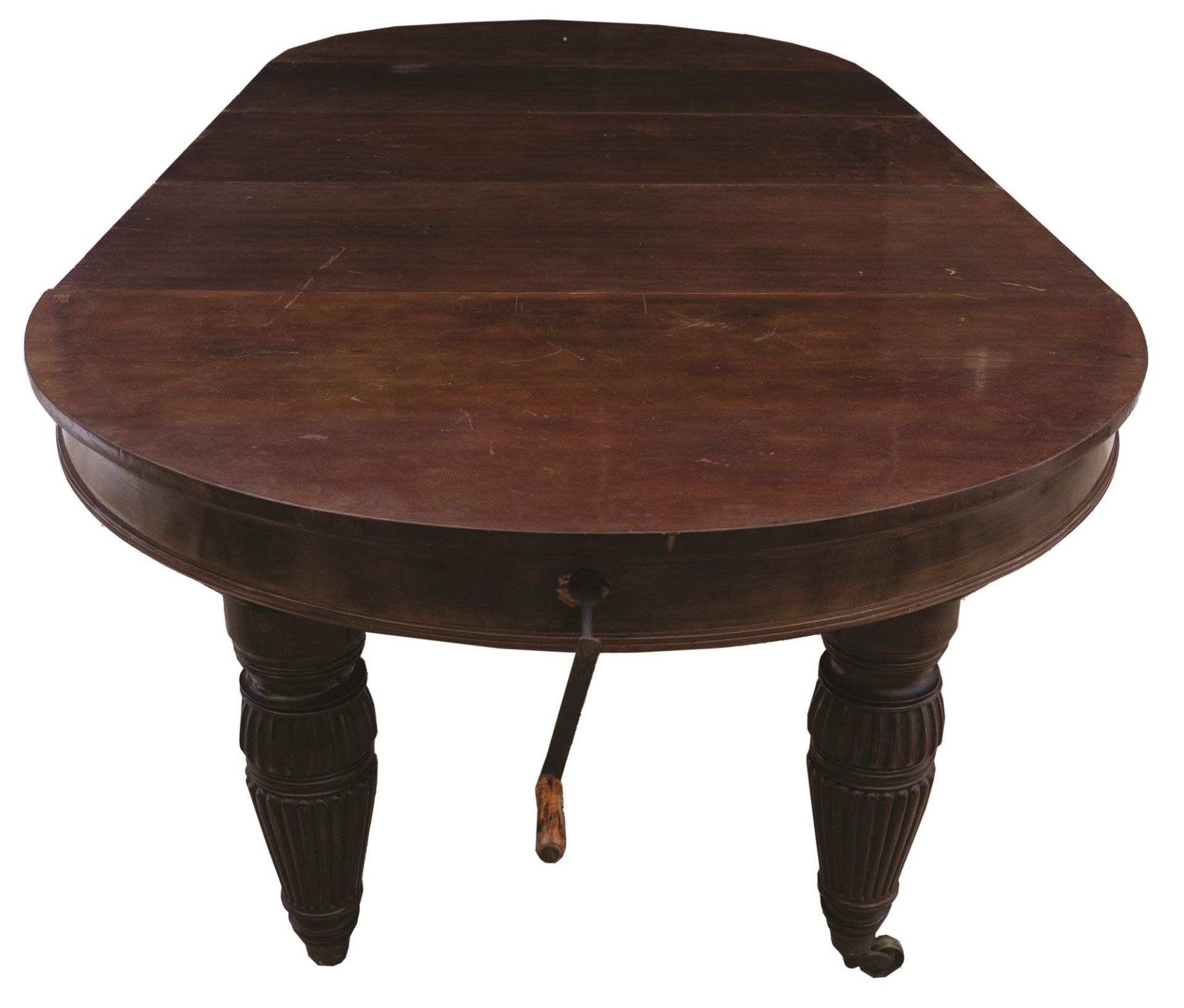 Grande tavolo tondo allungabile in mogano. Inghilterra, epoca Vittoriana. - Image 5 of 5