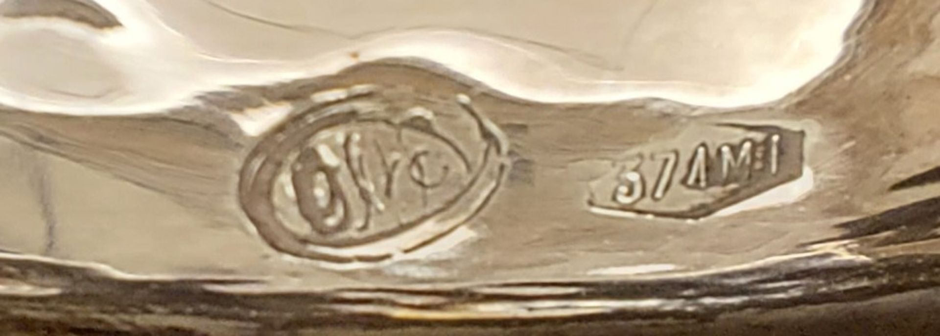 Grande centrotavola a 8 punte in argento cesellato con punzone 347Mi Arioli Piero Milano - Image 8 of 8