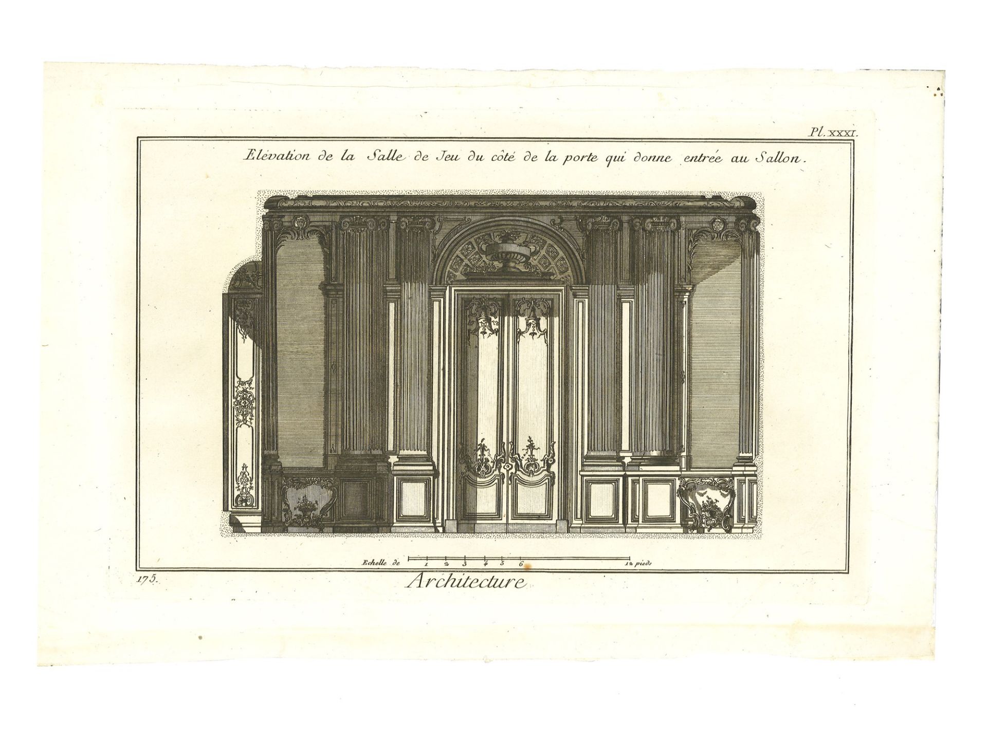 Lotto di tre incisioni dal titolo "Architecture" tratte dall'edizione ginevrina dell' "Encyclopédie, - Image 3 of 6