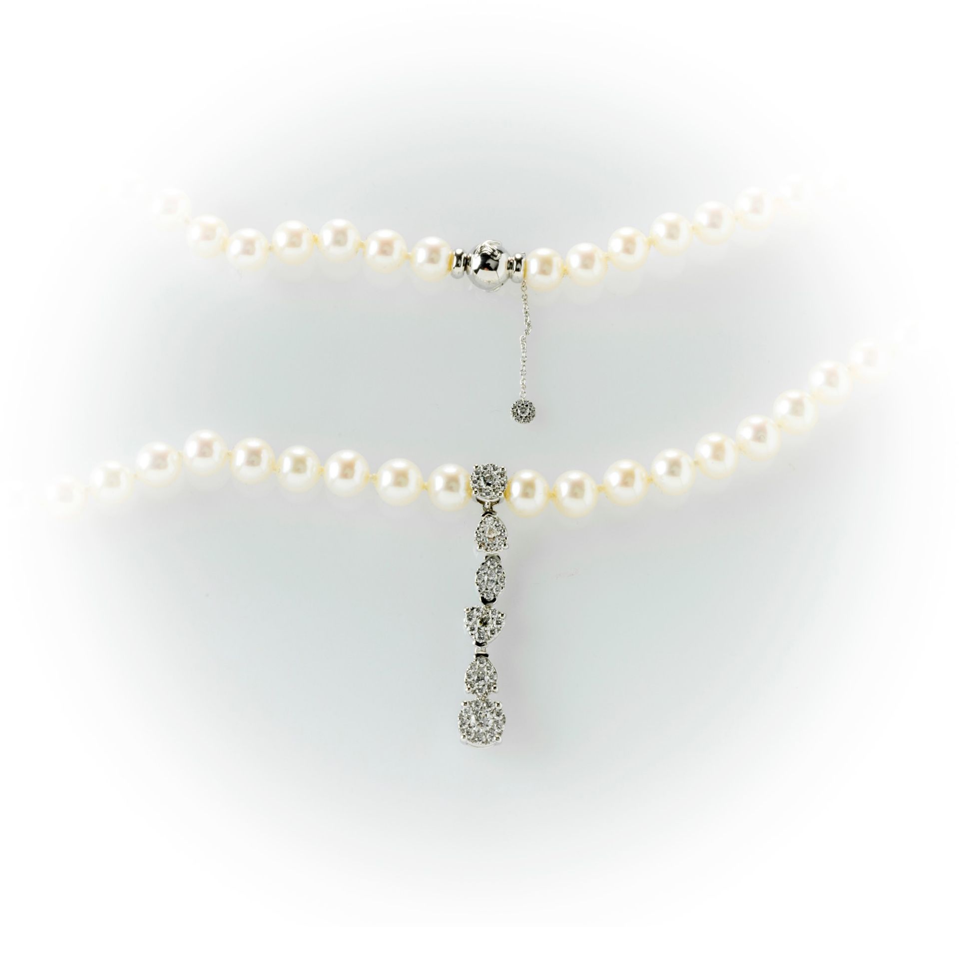 Collana di perle coltivate giapponesi Recarlo con ciondolo centrale costituito da sei elementi con d - Image 4 of 4